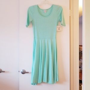 LuLaRoe Nicole Dress Solid Mint NWT Sz M